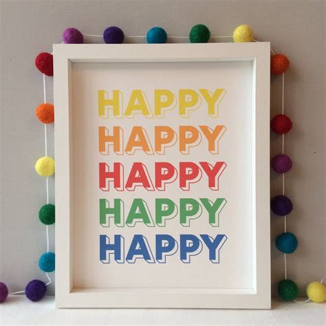 Happy Happy Rainbow Kids Print By Pluen