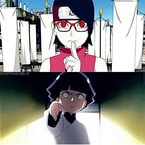 Uchiha Sarada And Uzumaki Himawari Anime Naruto Uchiha