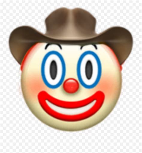 Emojiiphone Emoji Clown Hats Iphone Meme Tumblr Aesthet Clown Emoji With Cowbabe Hat Png Clown
