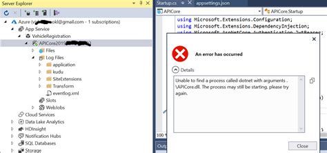 Unable To Attach Debugger From VS To Azure App Service For ASP NET CORE App Stack