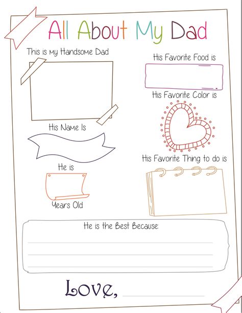 3 Free All About My Dad Printables Freebie Finding Mom