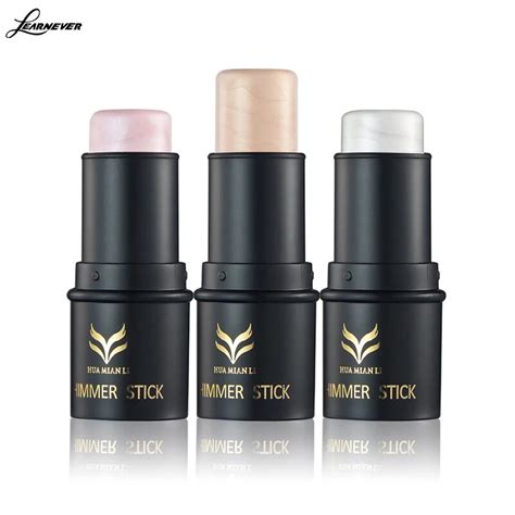 Learnever 3 Colors Highlighter Stick Shimmer Powder Cream Waterproof