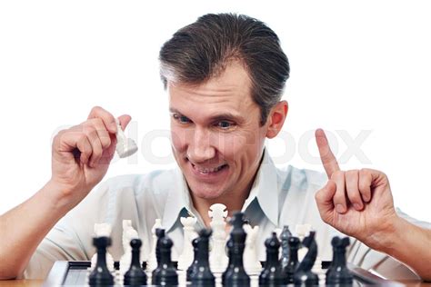 Man Playing Chess Isolated Stock Image Colourbox