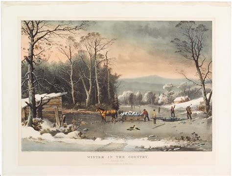 Winter In The Country Getting Ice Currier And Ives After George Henry