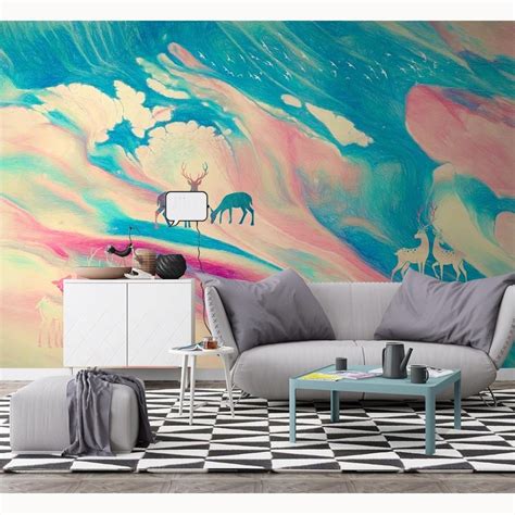 Vintage Wall Paper Abstract Painting Photo Wallpaper Mural Living Room