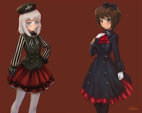 Nishizumi Maho And Itsumi Erika Girls Und Panzer Drawn By Solokov