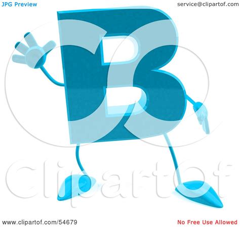 Royalty Free Rf Clipart Illustration Of A 3d Blue Letter B With Arms