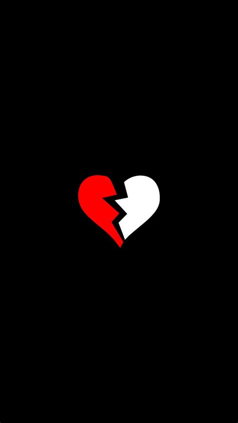 2k Free Download Red And White Heart Black Broken Emotional Love