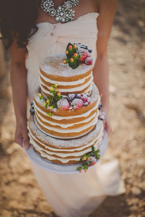 Naked Cake Berry Cake Wedding Cake Blue Dandelion Photography Olive