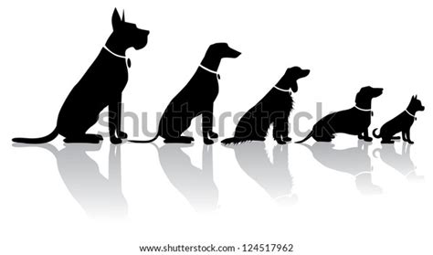 Sitting Dog Silhouettes Stock Vector Royalty Free 124517962