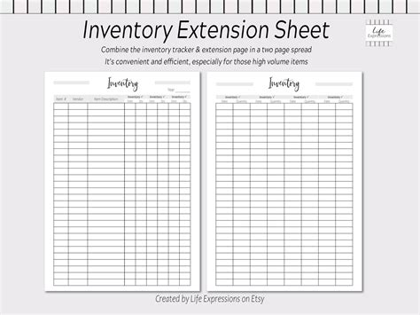 Printable Inventory Template Inventory Management Trackers Etsy
