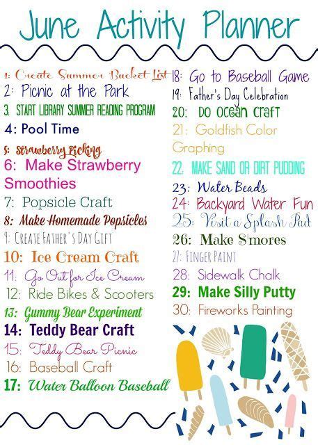 June Activity Planner For Kids And Free Printable The Chirping Moms