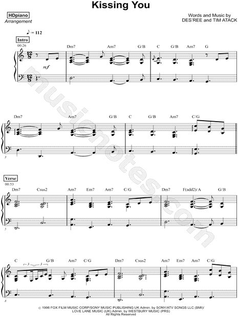 Hdpiano Kissing You Sheet Music Piano Solo In A Minor Download And Print Sku Mn0185608
