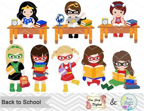 Digital Superhero Clip Art School Day Clipart Superhero Girls Back To