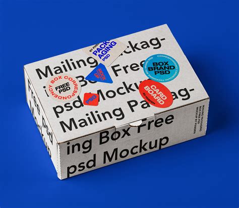 Mail Packaging Cardboard Box Mockup Pixeden Club