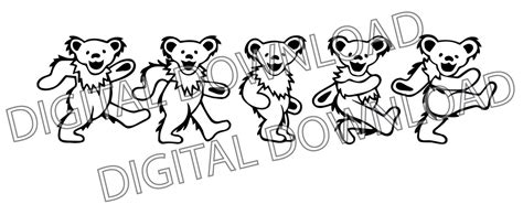 Grateful Dead Dancing Bears Vector Svg And Png Digital Etsy