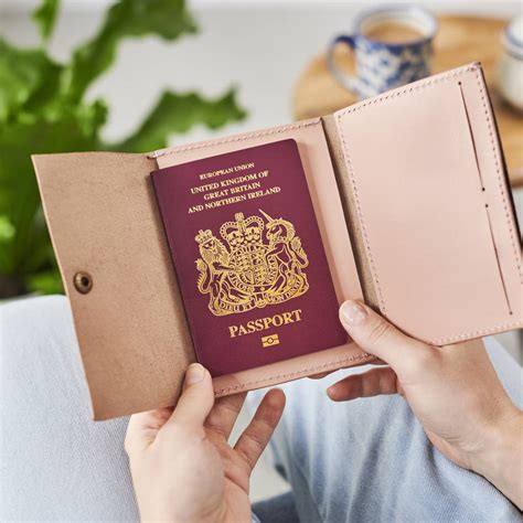 Personalised Blush Leather Passport Holder By Vida Vida