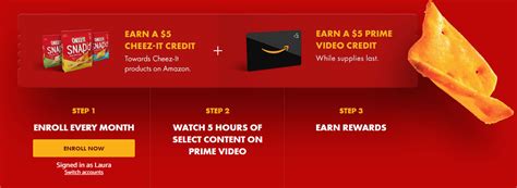 Free 5 Prime Video Credit 5 Cheez It Credit For Watching Select