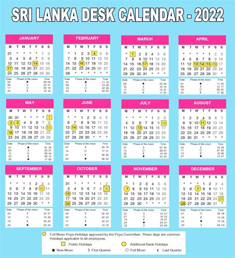 Sri Lanka Government Calendar 2018 All Public Holidays Are Included