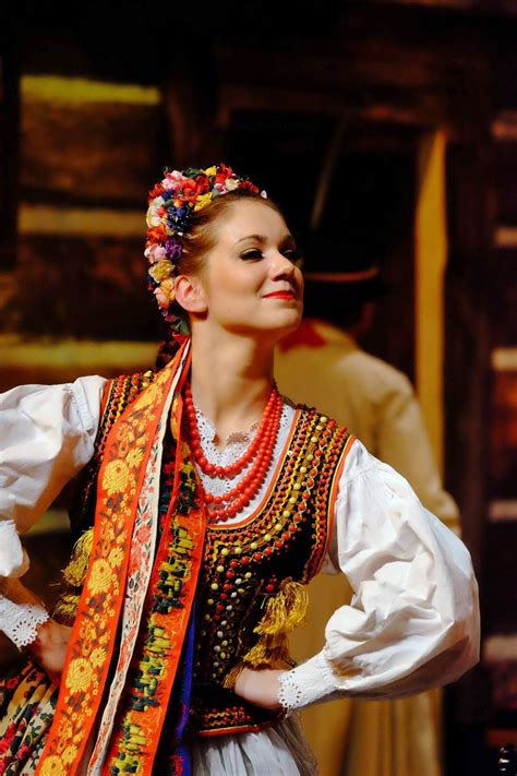 Bridesmaid In Folk Clothing From Kraków Southern Polish Folk
