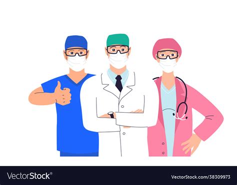 Healthcare Professionals Group Doctors Nurses Vector Image