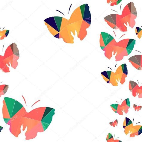 Seamless Background With Origami Butterflies Stock Vector Image By