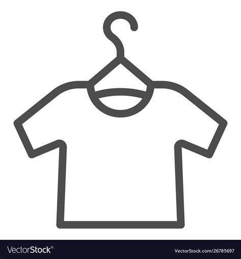 tshirt on hanger line icon shirt hanging vector image