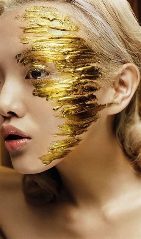 Gold Face Painting Inspirational Gold Leaf Makeup Ideas Editorial