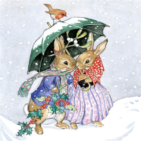 Bunnies In The Snow Charity Christmas Cards 20 Pack Natural
