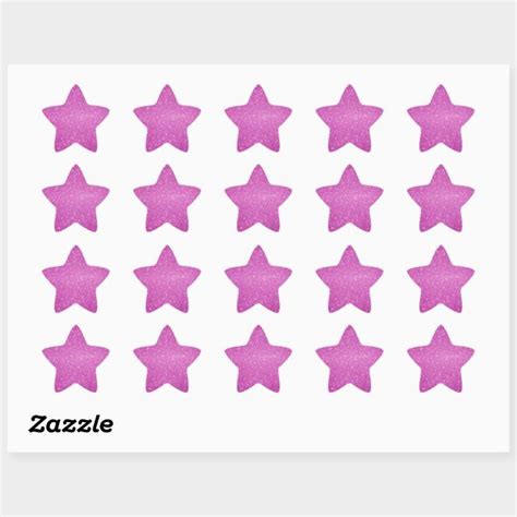 Pink Glitter Stars Star Sticker Unicorn Stickers Star