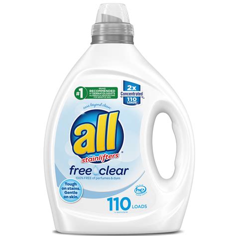 All Liquid Laundry Detergent Free Clear For Sensitive Skin Unscented