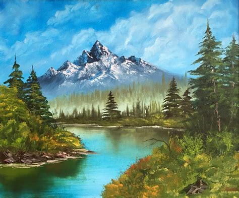 Landscape Painting Original Oil On Canvas Bob Ross Style