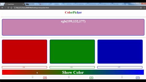 Colorpicker Using Htmlcss And Javascript Youtube