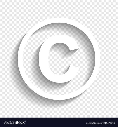 Copyright Sign White Icon Royalty Free Vector Image