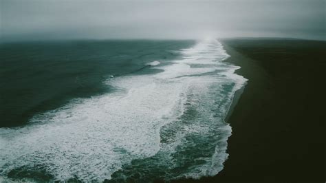 Aerial View Of Ocean Sea Beach Foam Waves Hd Ocean Wallpapers Hd