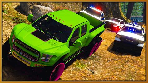 Gta 5 Roleplay 4 Cops Chase Me Off Road Redlinerp Youtube