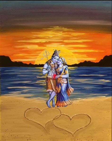 Lord Shiva And Parvati Wallpaper In Creative Art Painting Shiva Art