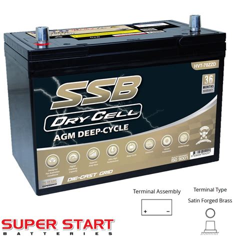 Ssb Drycell Battery 12v 105ah L305xw168xh207 780cca Agm Deep Cycle