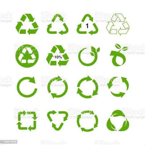 Ensemble Dillustration De Vecteur De Symbole De Recyclage Disolement