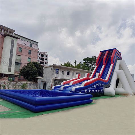 Commercial Large Adult Size Backyard Inflatable Water Slides With Pool