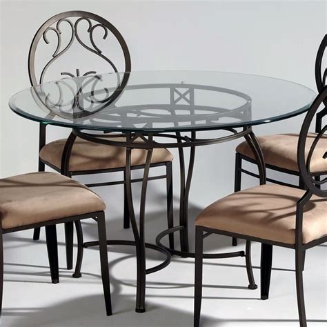 Wrought Iron Glass Top Dining Table Chintaly Imports Furniture Cart