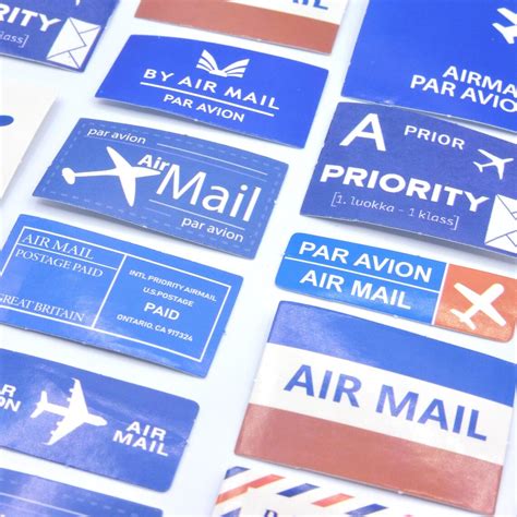Air Mail Stickers Scrapbook Stickers Postage Stickers Etsy