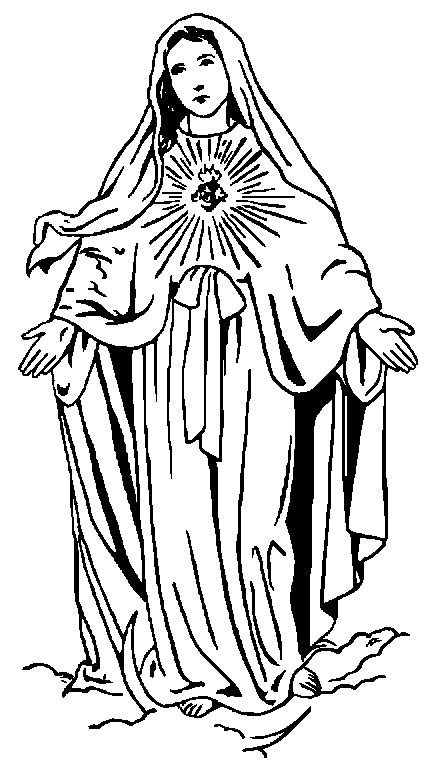 Virgin Mary Black And White Clip Art Library