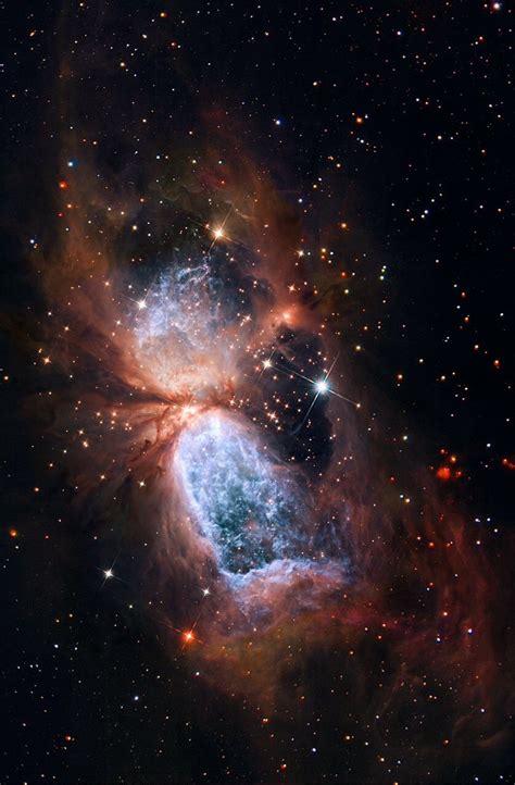 Hubblesubaru Composite Of Star Forming Region S 106 This Image Shows