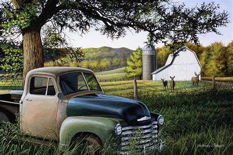 Old Farm Truck Painting By Anthony J Padgett Pixels
