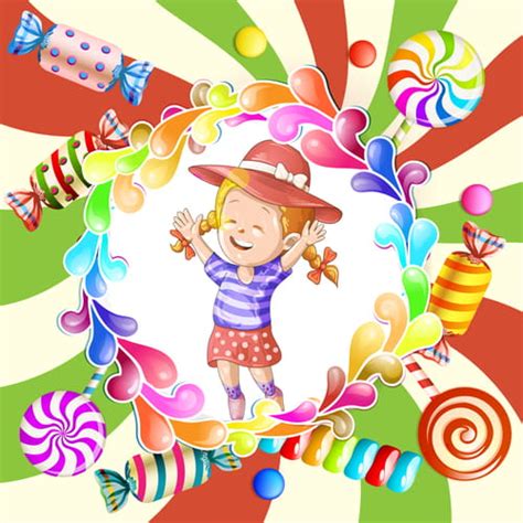 Little Girl And Candy Illustration Vector Eps Uidownload