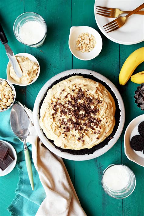 This vegan and gluten free pie has a banana flour crust, a layer of dark chocolate pudding whip together until fully combined. Chocolate Peanut Butter Banana Cream Pie | Recipe | Peanut ...