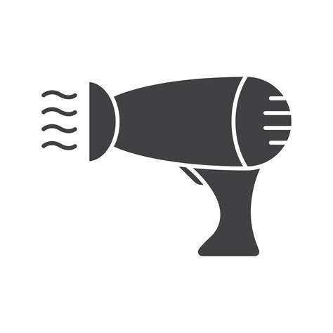 Hair Dryer Glyph Icon Silhouette Symbol Blowdryer Negative Space