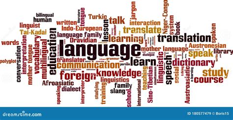 Language Word Cloud Stock Vector Illustration Of Dialect 180577479
