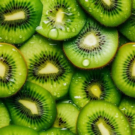 Premium Ai Image A Close Up Of Kiwi Fruit With Water Droplets On It